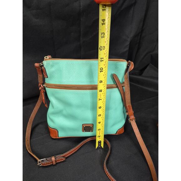 Dooney & Bourke Pebble Grain Crossbody Purse, Green Leather With Matching Clutch - Picture 6 of 16